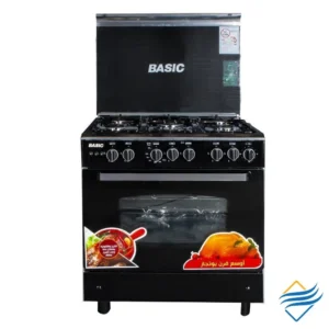 بيسك فرن غاز، 5 عيون، 90 × 60 سم، امان كامل، سطح ستانلس ،C9060